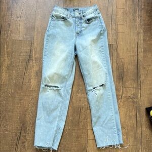 Wild Fable Distressed Light Blue Cropped Jeans